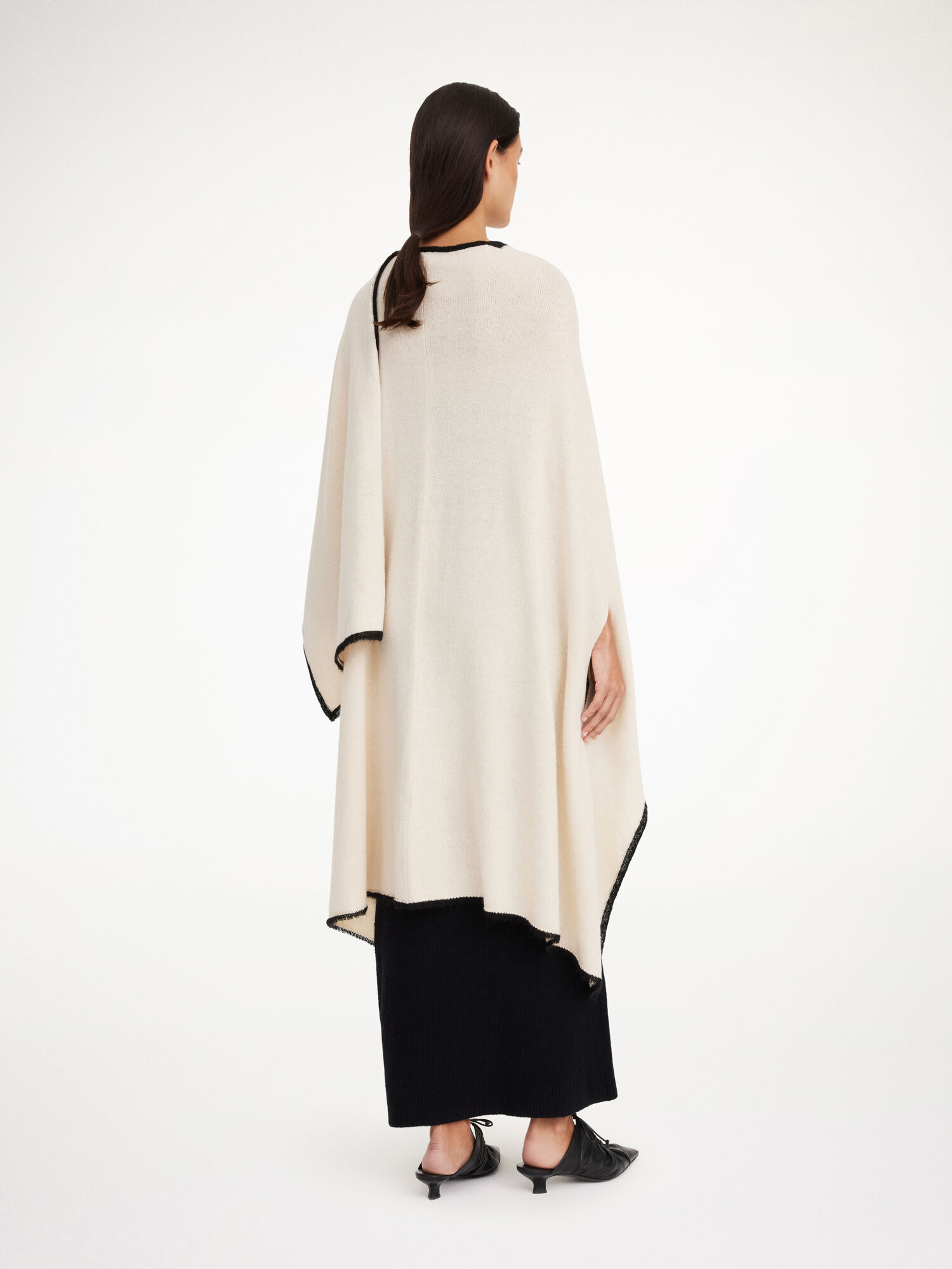 By Malene Birger Kassira Merino-blend Poncho Gebreide Kleding Oyster Gray | BE_BB38514