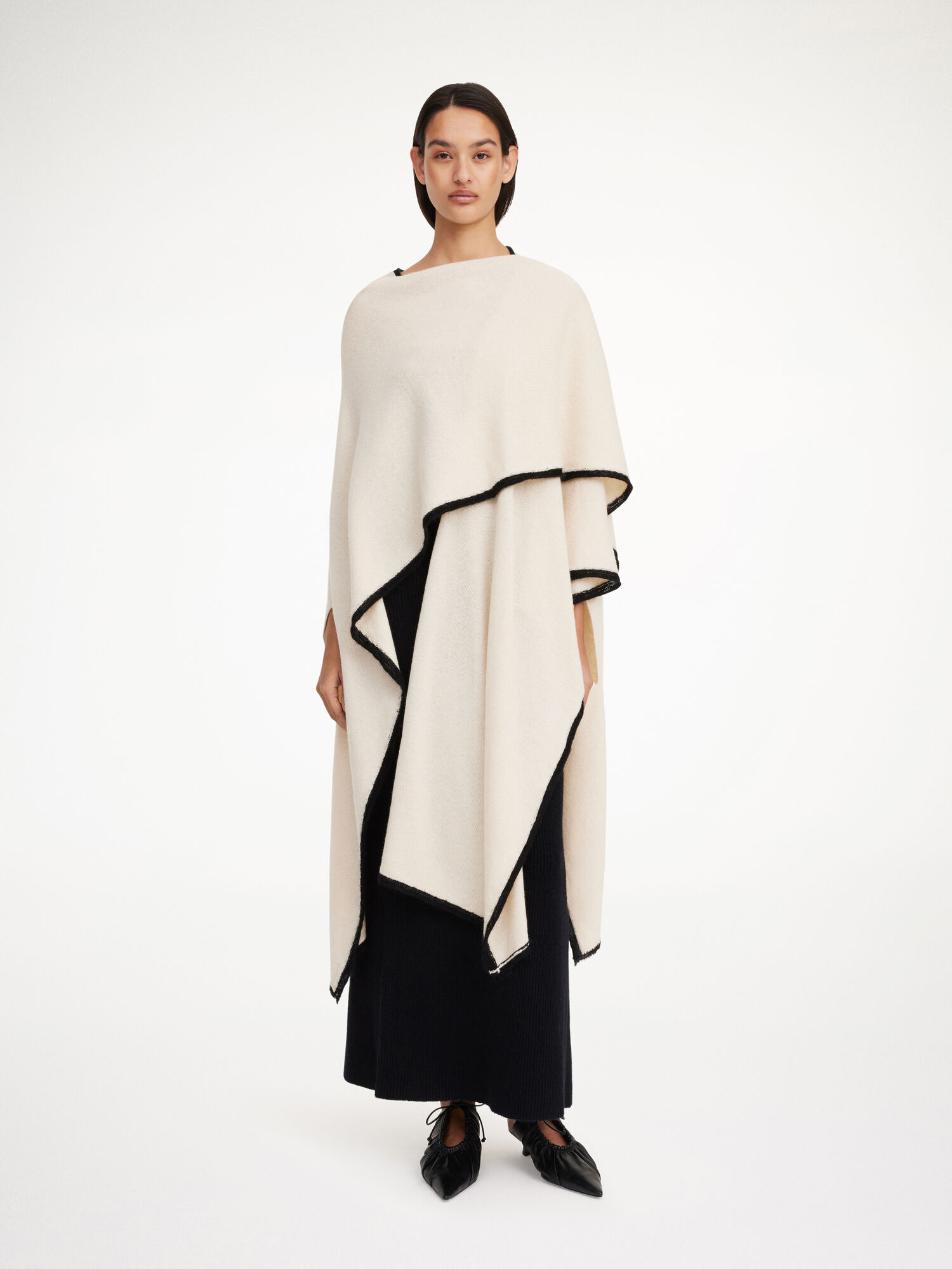 By Malene Birger Kassira Merino-blend Poncho Gebreide Kleding Oyster Gray | BE_BB38514