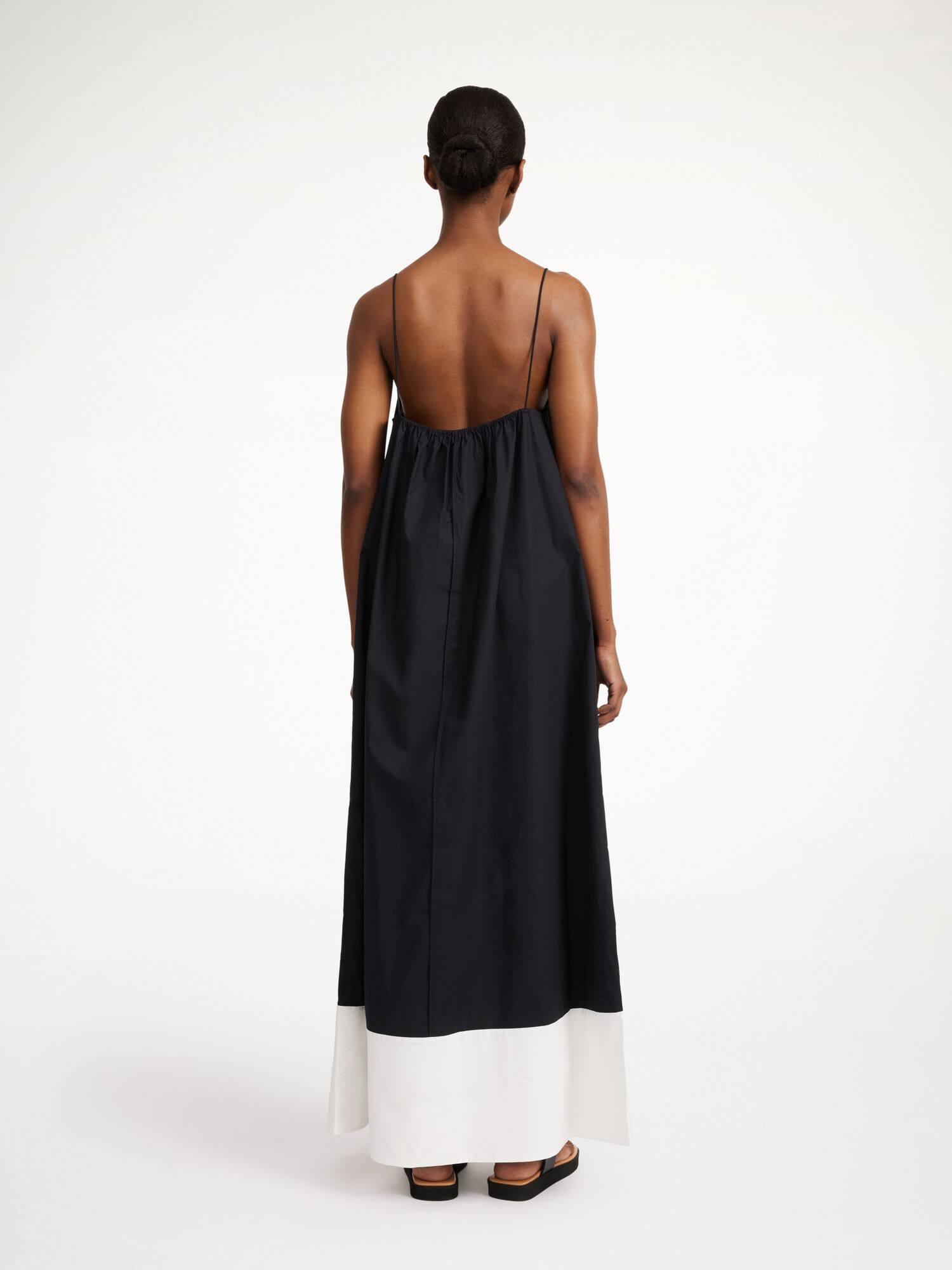 By Malene Birger Lanney Organic Cotton Maxi Jurk Zwart Wit | BE_BB42145