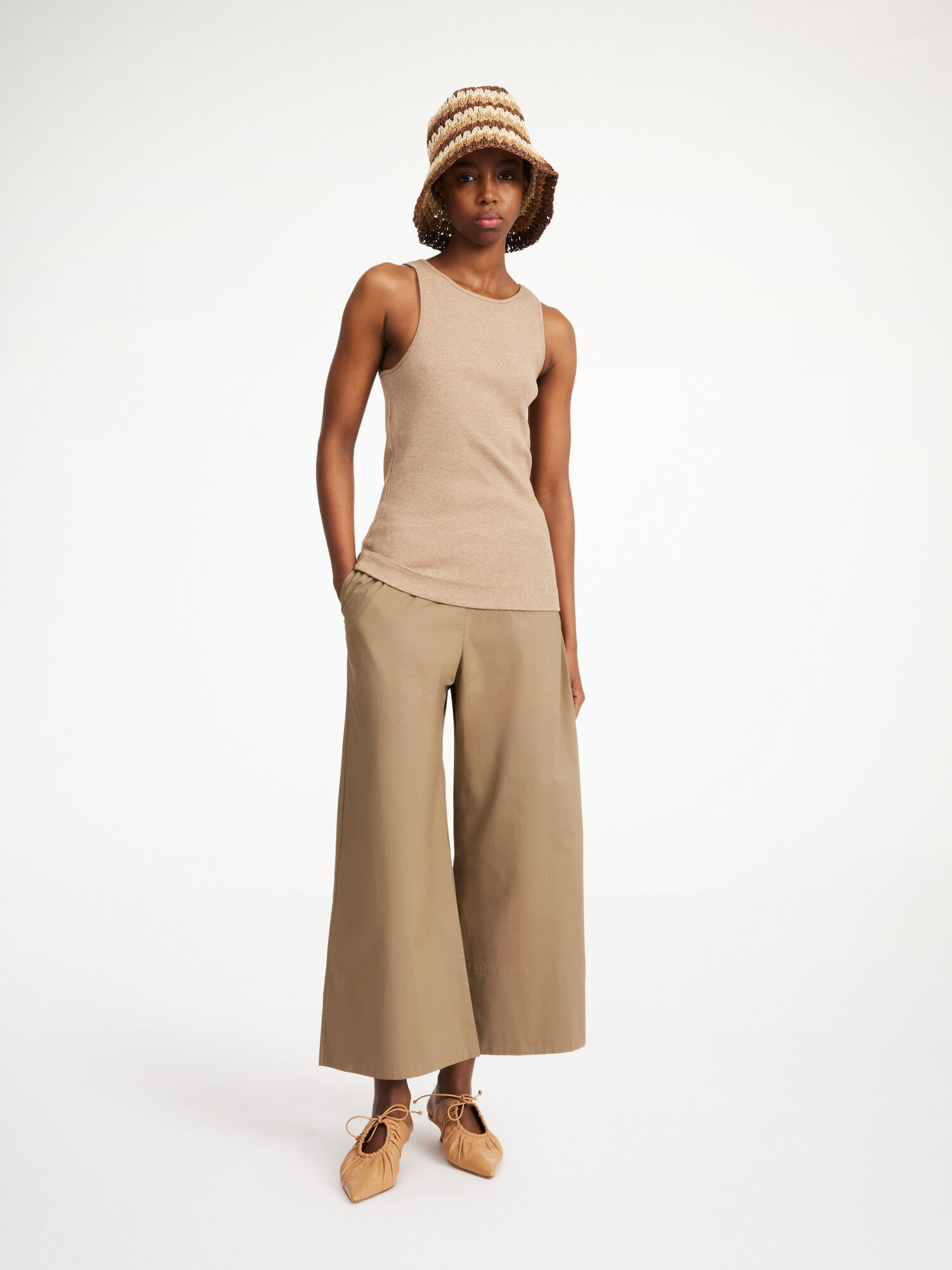 By Malene Birger Luisa High-waisted Broek Shitake | BE_BB57051