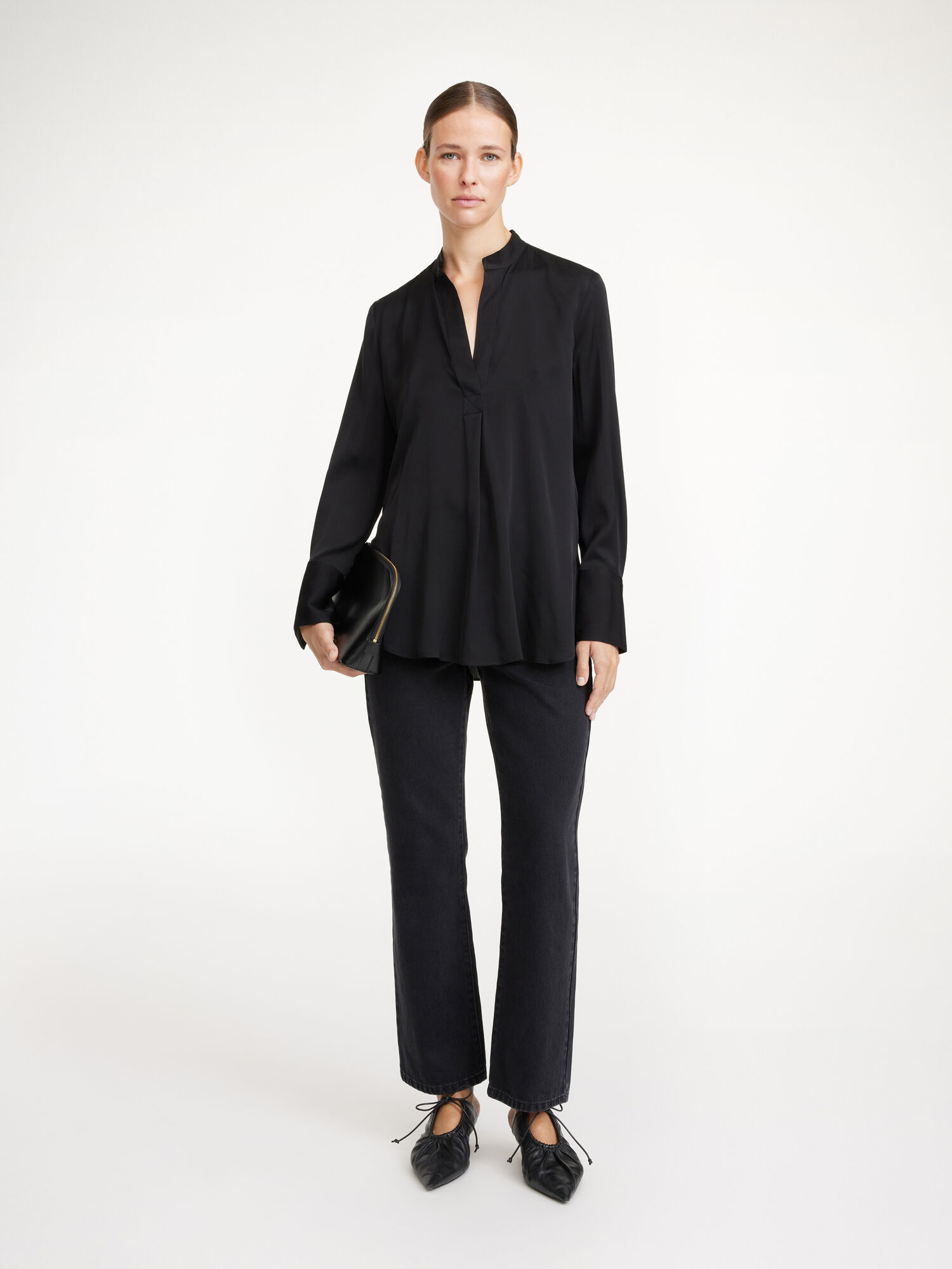 By Malene Birger Mabillon Silk Overhemd Zwart | BE_BB75750