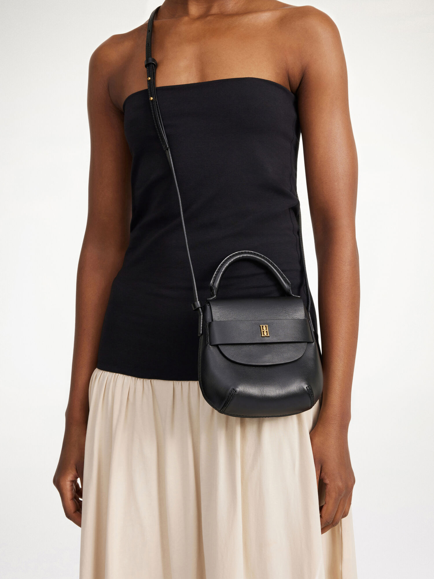 By Malene Birger Meela Leather Shoulder Tassen Zwart | BE_BB45230