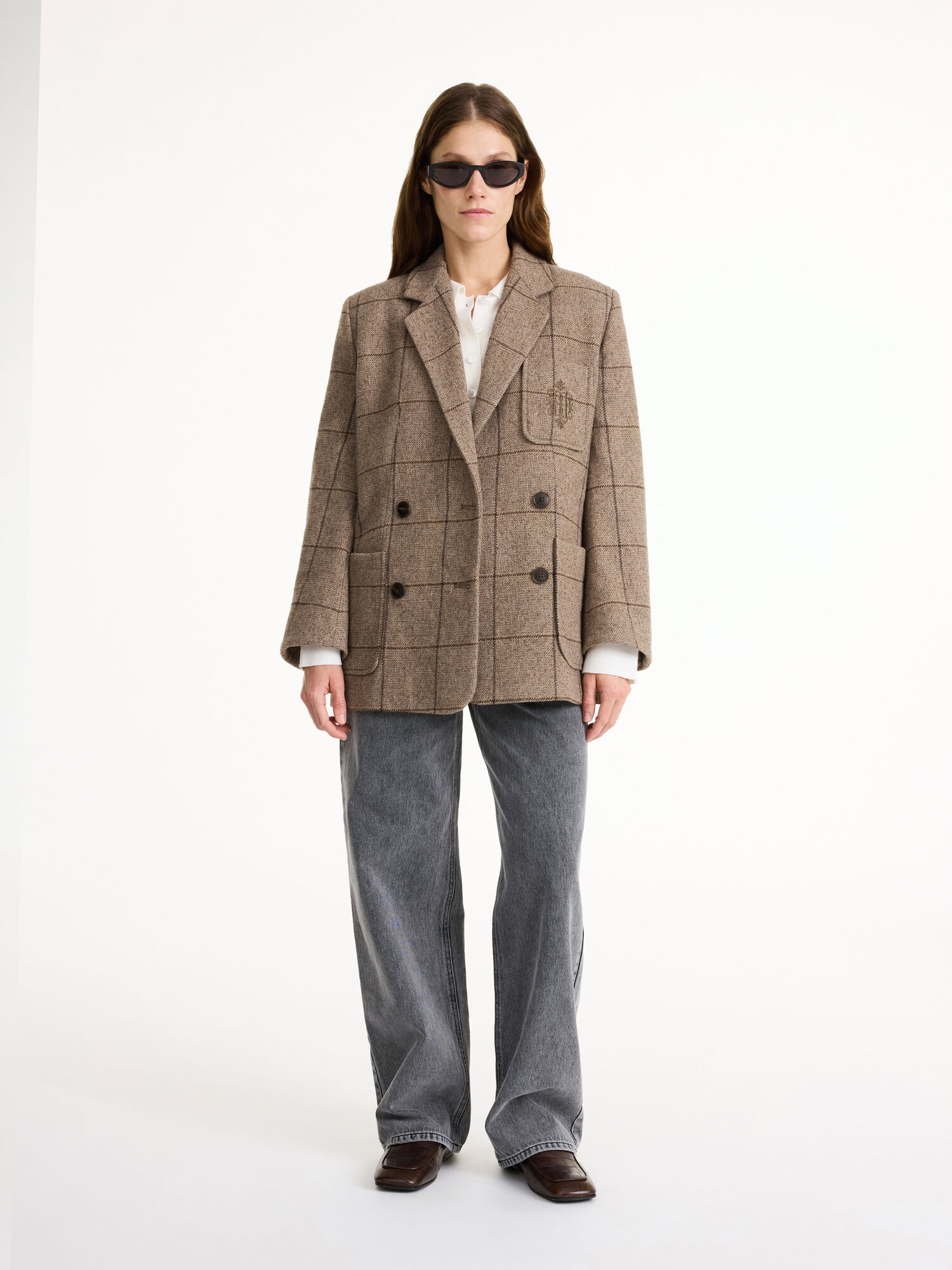 By Malene Birger Railey Double-breasted Blazer Autumn check | BE_BB91680