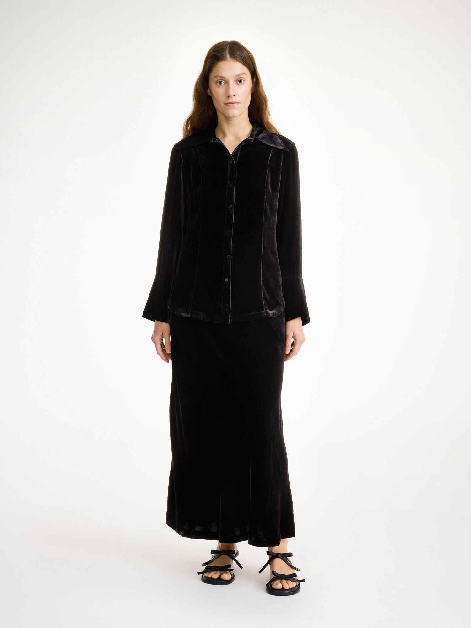 By Malene Birger Rosiannas Velvet Overhemd Zwart | BE_BB31839