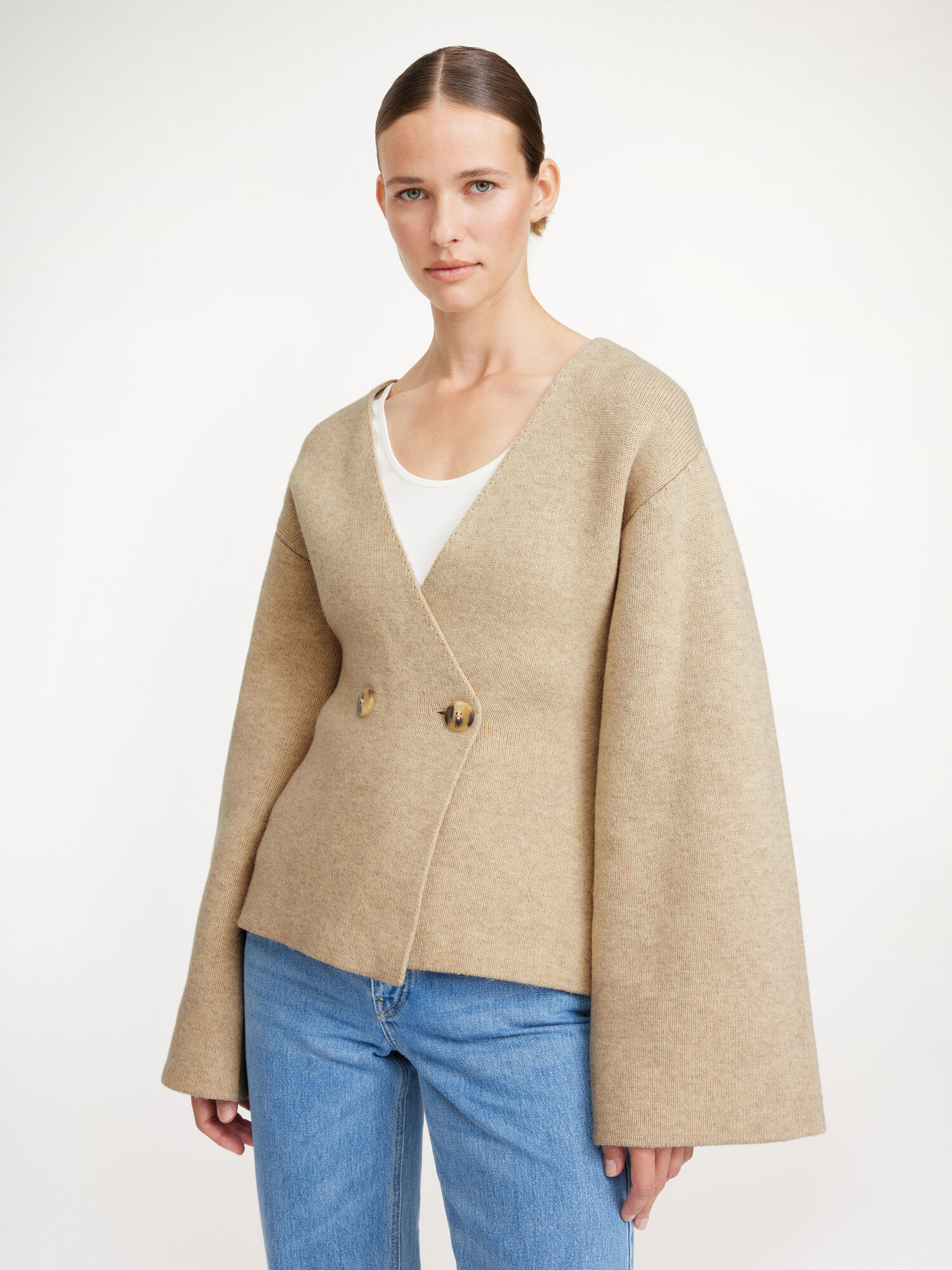 By Malene Birger Tinley Wool Cardigan Gebreide Kleding Beige | BE_BB75723