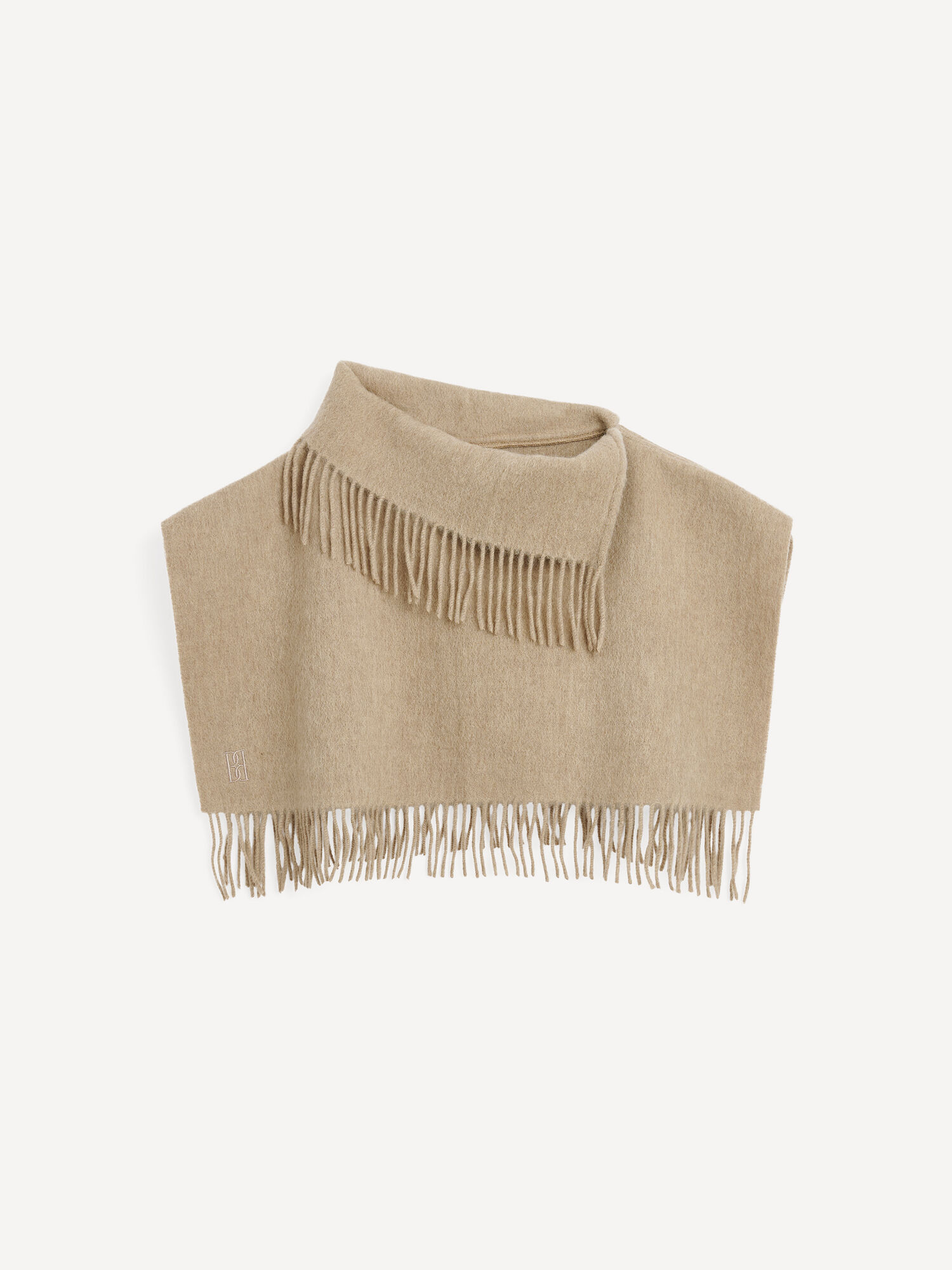 By Malene Birger Turtla Wool Fringe Bib Sjaals Grijs Bruin | BE_BB26845