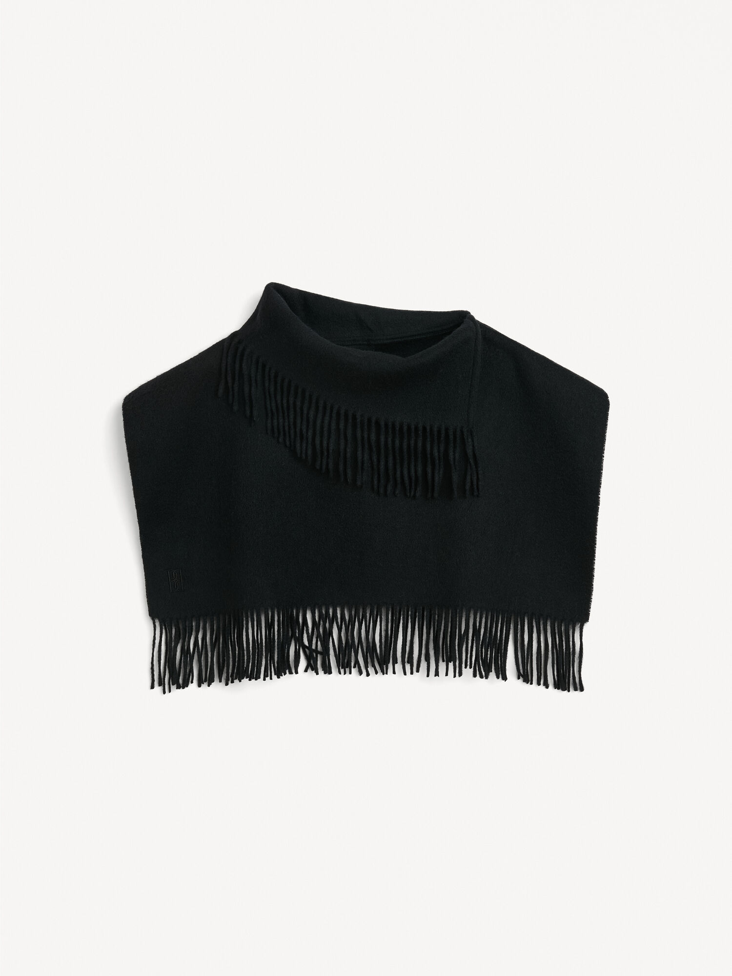 By Malene Birger Turtla Wool Fringe Bib Sjaals Zwart | BE_BB23134