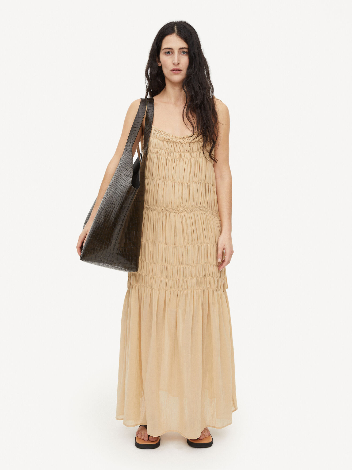 By Malene Birger Vyra Organic Cotton Maxi Jurk Wet Sand | BE_BB97743